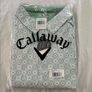 NWT - Callaway Superdry Men's Green Geometric Polo Shirt 2XL
